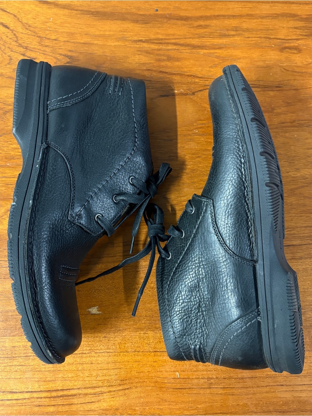 Clarks Men Senner Drive Black Pebbled Leather Light Weight Chukka Boot Size 10